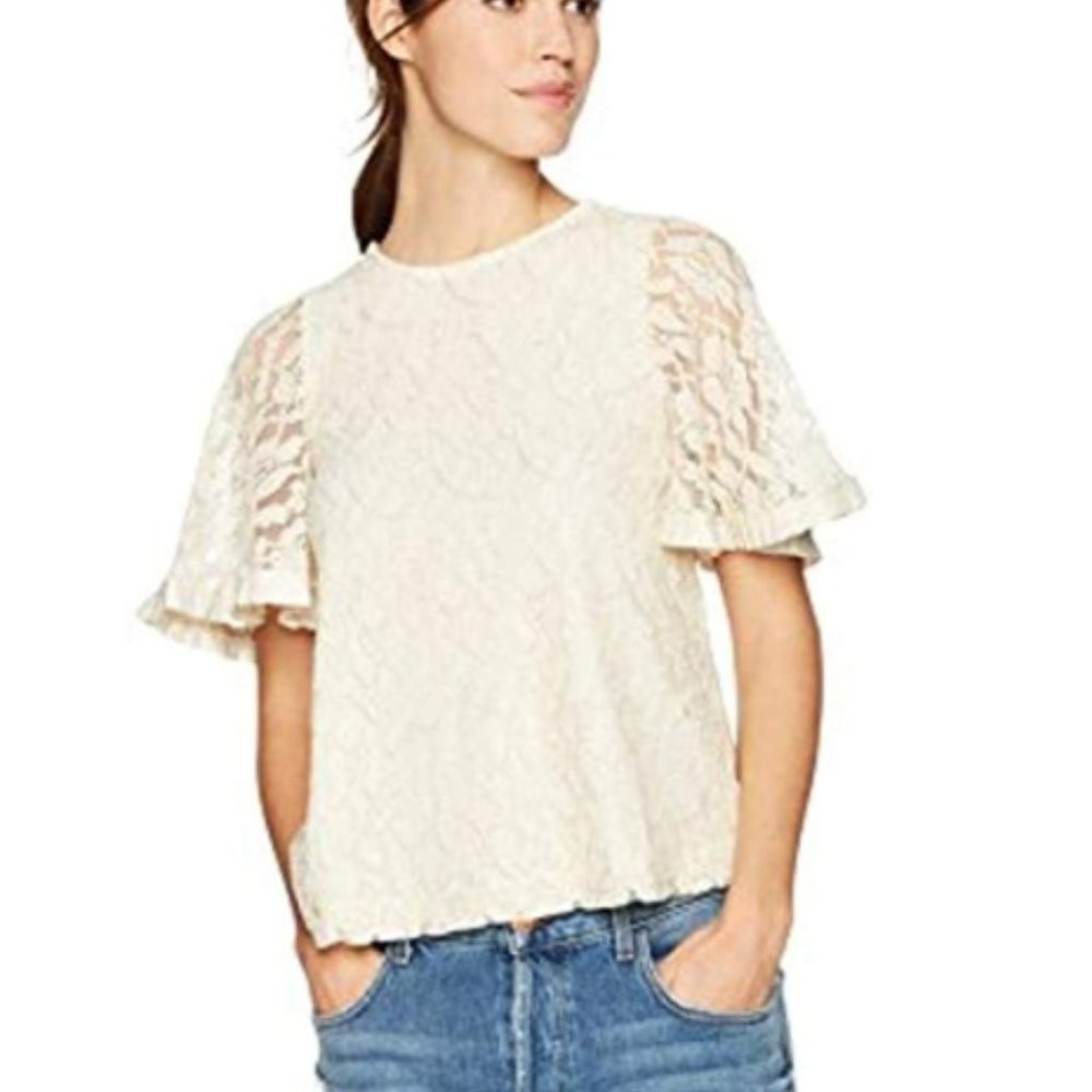 Catherine Malandrino Ivory Lace Blouse
